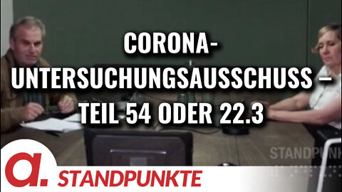 Corona-Untersuchungsausschuss – Teil 54 oder 22.3 | Von Jochen Mitschka