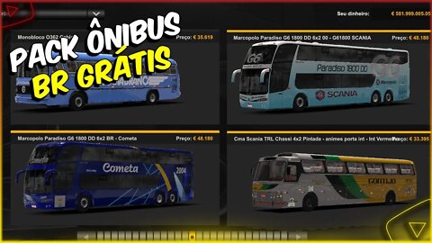 PACK 4 ÔNIBUS BRASILEIROS GRÁTIS COM VÁRIAS SKINS EURO TRUCK SIMULATOR 2 1.45 1.46