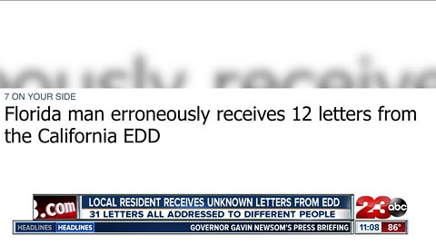 Woman receives 31 letters from the Employment Development Department