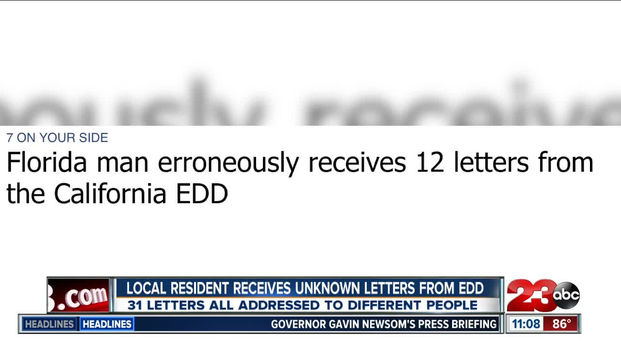 Woman receives 31 letters from the Employment Development Department