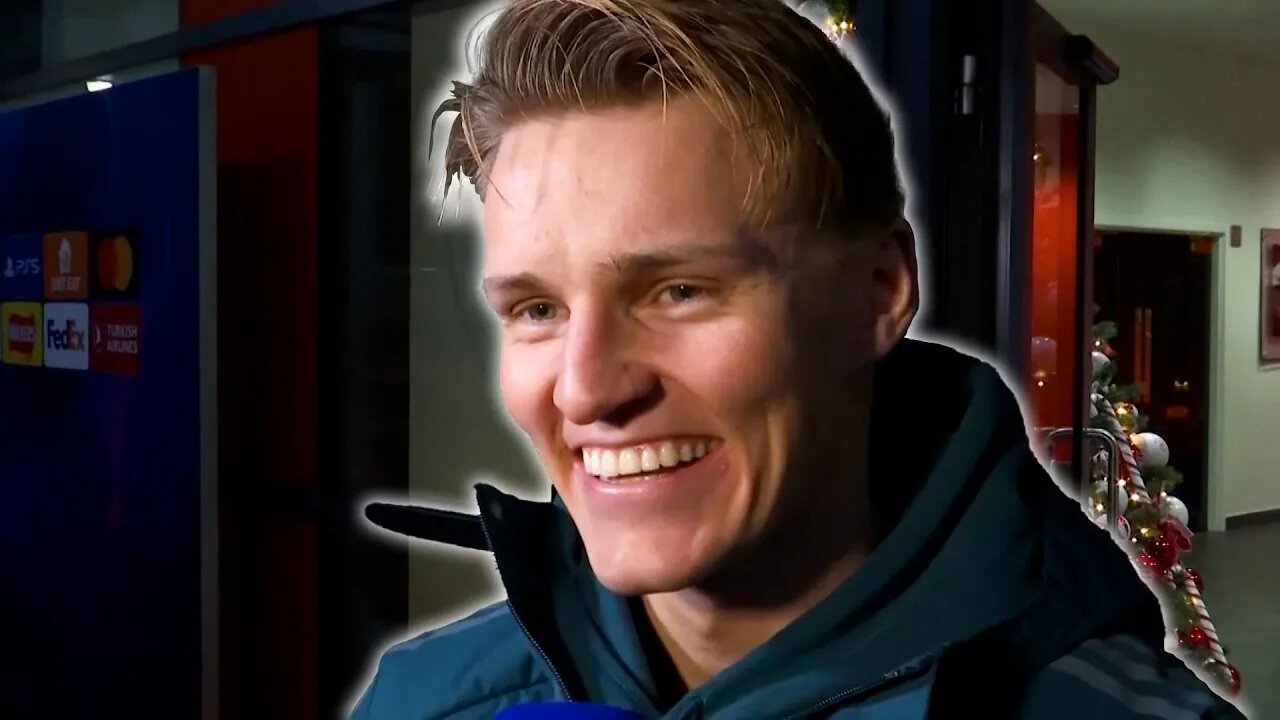 Martin Odegaard reacts to Mikel Arteta nutmegging him in training and Arsenal thrashing Lens 6-0