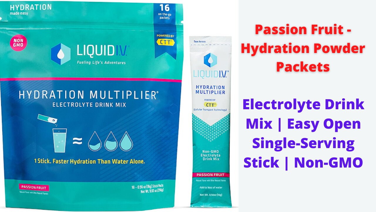 Hydration Powder Packets | Electrolyte Drink Mix | Easy Open Single-Serving Stick | Non-GMO