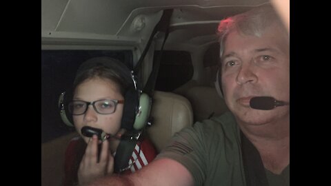 Kadie’s first time at the controls of the plane