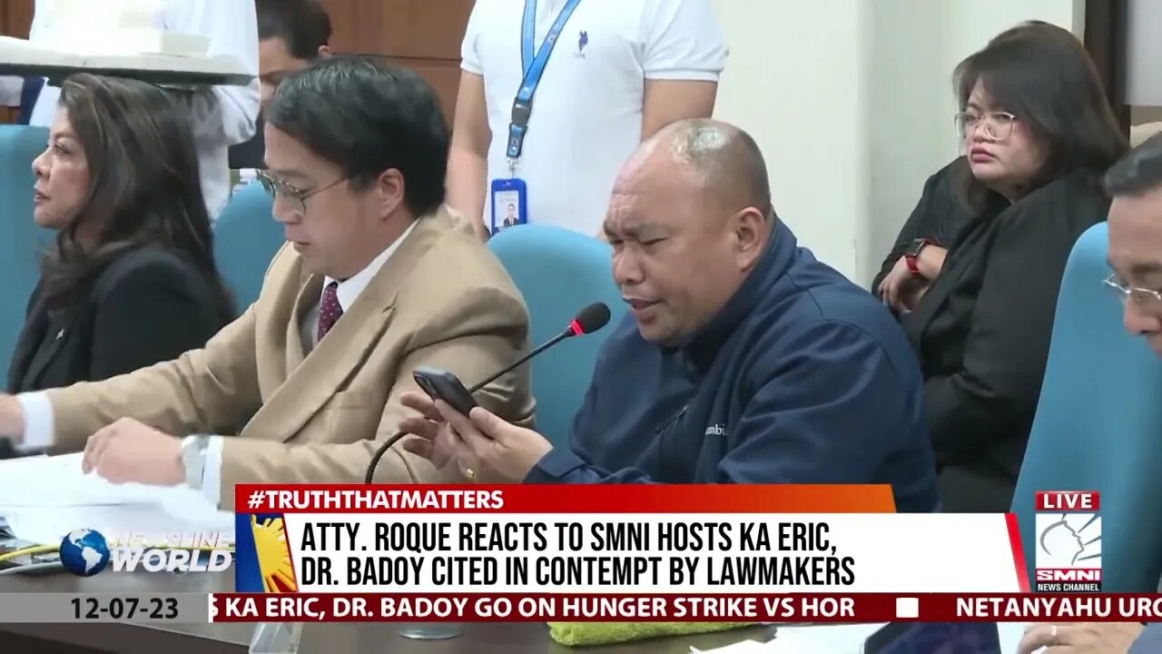 Atty. Roque reacts to SMNI hosts Ka Eric, Dr. Badoy cited in contempt by lawmakers