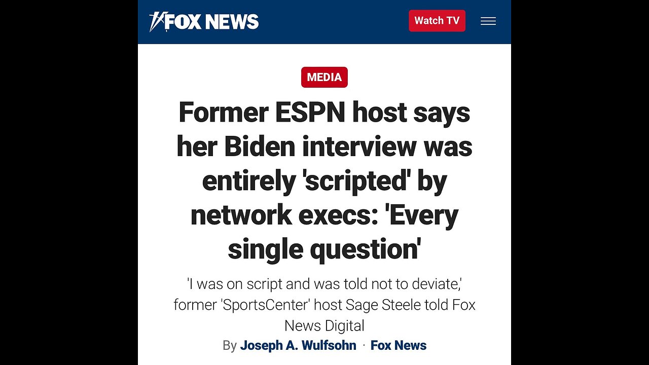 Sage Steele says ESPN gave her a script for the interview with Biden & forced her not to deviate.