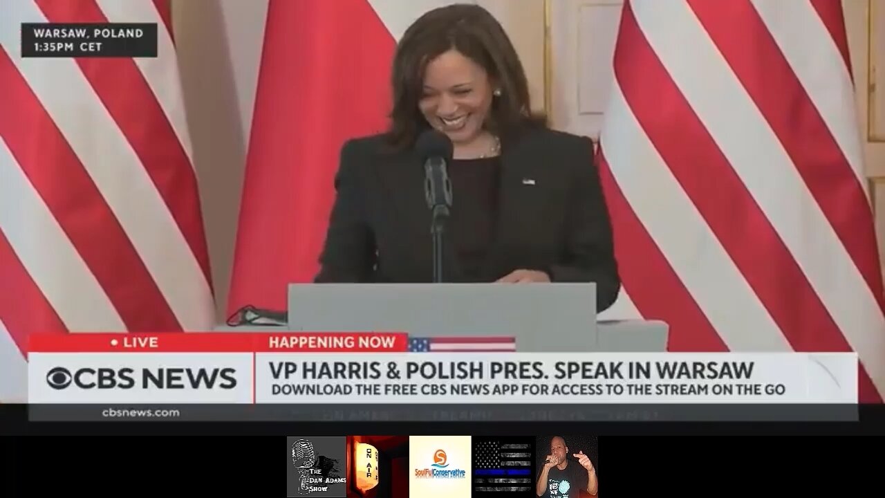 "Kamala Harris awkwardly starts laughing when asked about the Ukrainian refugee crisis"...