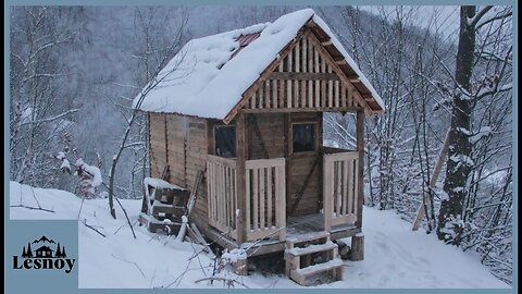 The final part of building the house. House in the snow