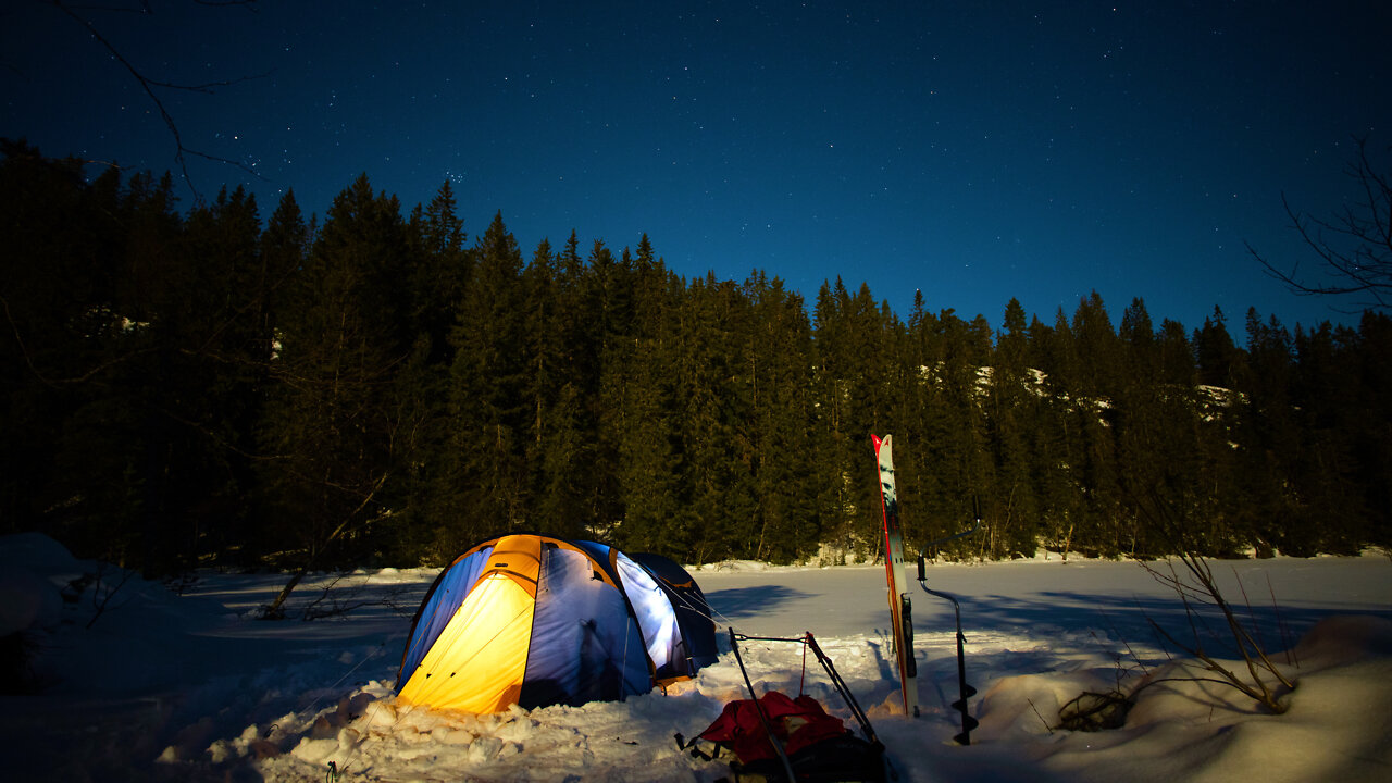 Solo Winter Camping In The Forest