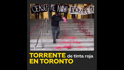 Activistas canadienses marcan el Consulado israelí con pintura roja