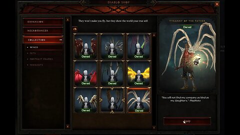 Diablo 3 Inarius Wings Murloc Pet Tyranny of the Father + Father Murkus Diablo 4 Preorder Items 4k