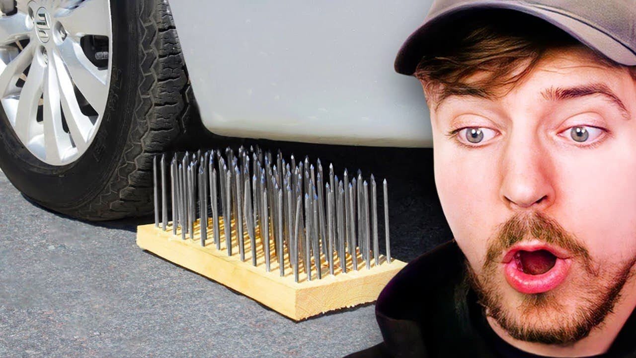 Car Vs 1000 Nails!