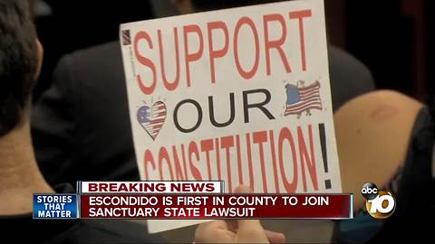 Escondido is first in County to join sanctuary state lawsuit