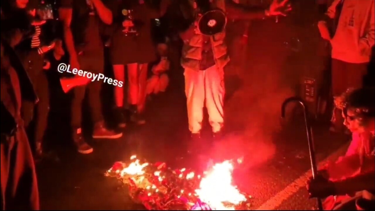 BLM Burn The American Flag in NYC