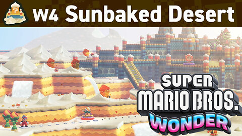 Timestamped QUICK EASY World 4 Secret Exits Coins and Wonder Flowers Mario Sunbaked Desert guide