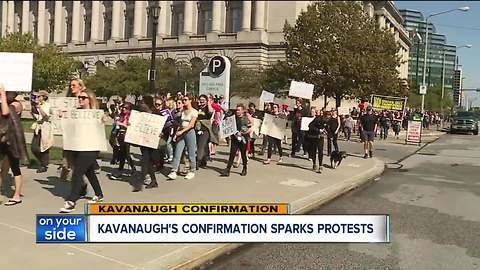 Protesters gather in Cleveland to denounce Kavanaugh confirmation