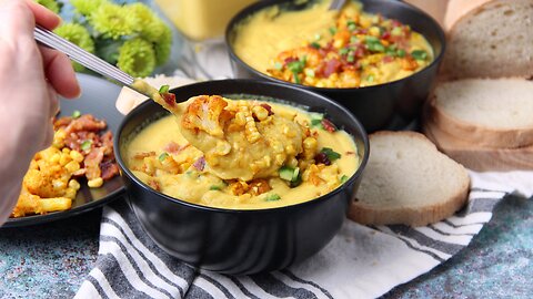 Easy Sheet Pan Soup with Cauliflower and Corn. Gluten and Dairy Free