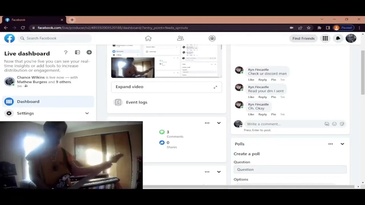 Cyraxx live on FB. Right before his Discord server got nuked. Deleted. 1/11/2023