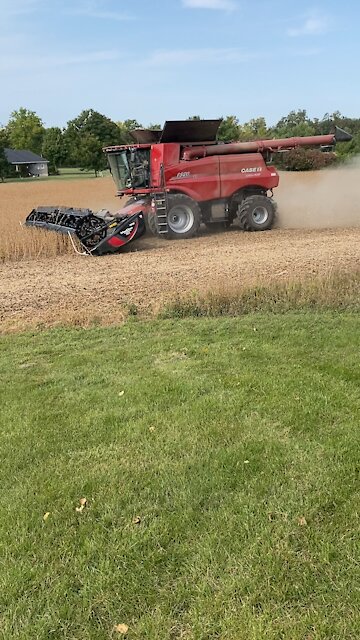 Harvester Combine in action