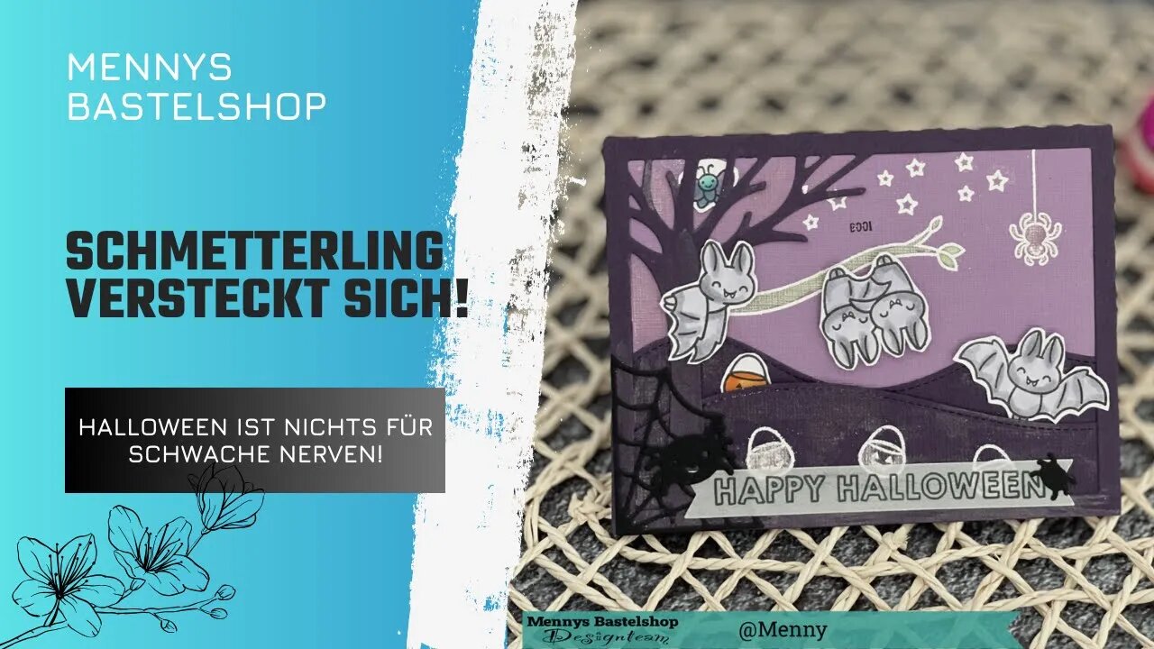 Leafy Backdrop von Lawn Fawn als Halloween Karte - Karten basteln - Watch me Craft #watchmecraft