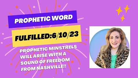 Prophetic Word:6/10/23: Prophetic Minstrels with a Sound of Freedom will arise out of Nashville!!