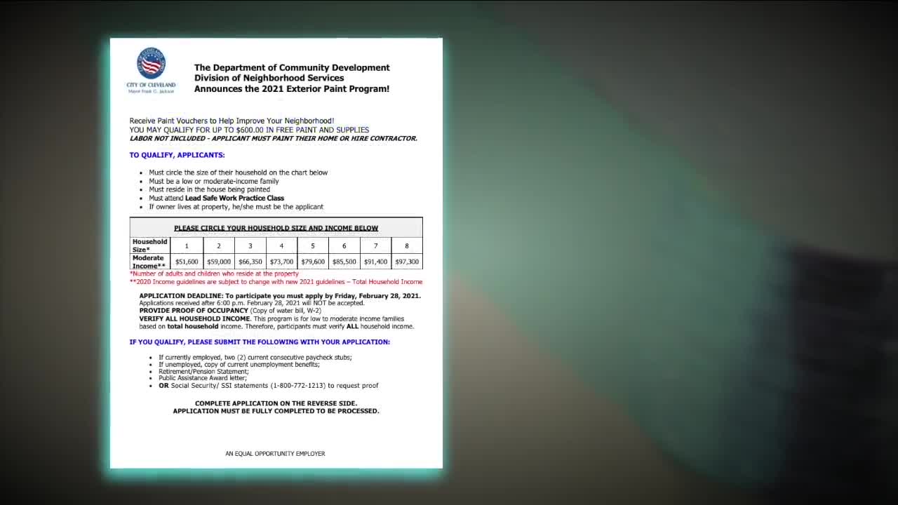 City of Cleveland accepting applications for 'Paint Program' aimed at preventing lead poisoning