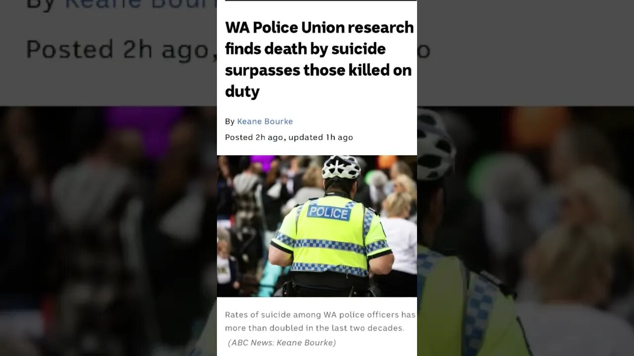 Police Suicides in Australia | WA has the highest rates of Police suicides in Australia