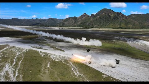 Drone Footage of HIMARS Launch - Balikatan 22