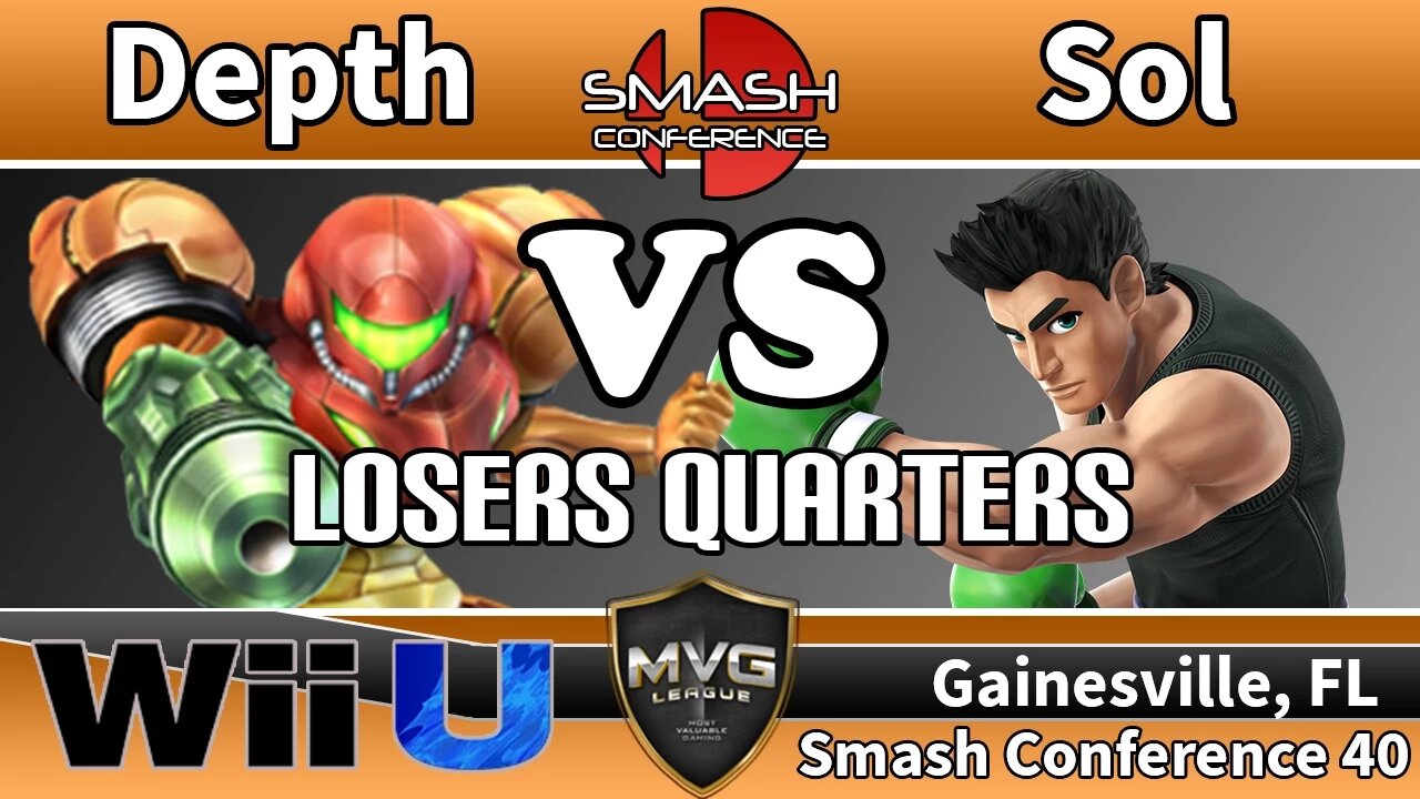 Depth (Samus) vs. MVG|Sol (Little Mac) - SSB4 Losers Quarters - Smash Conference 40