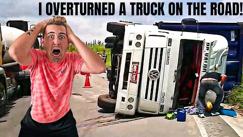 OVERTURNED A TRUCK ON THE ROAD!