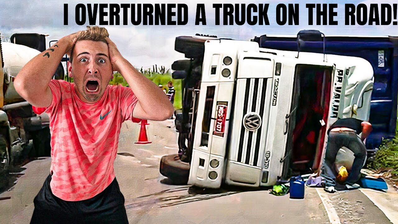 OVERTURNED A TRUCK ON THE ROAD!