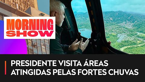 Lula realiza sobrevoo nas regiões mais afetadas pelos temporais no litoral norte paulista