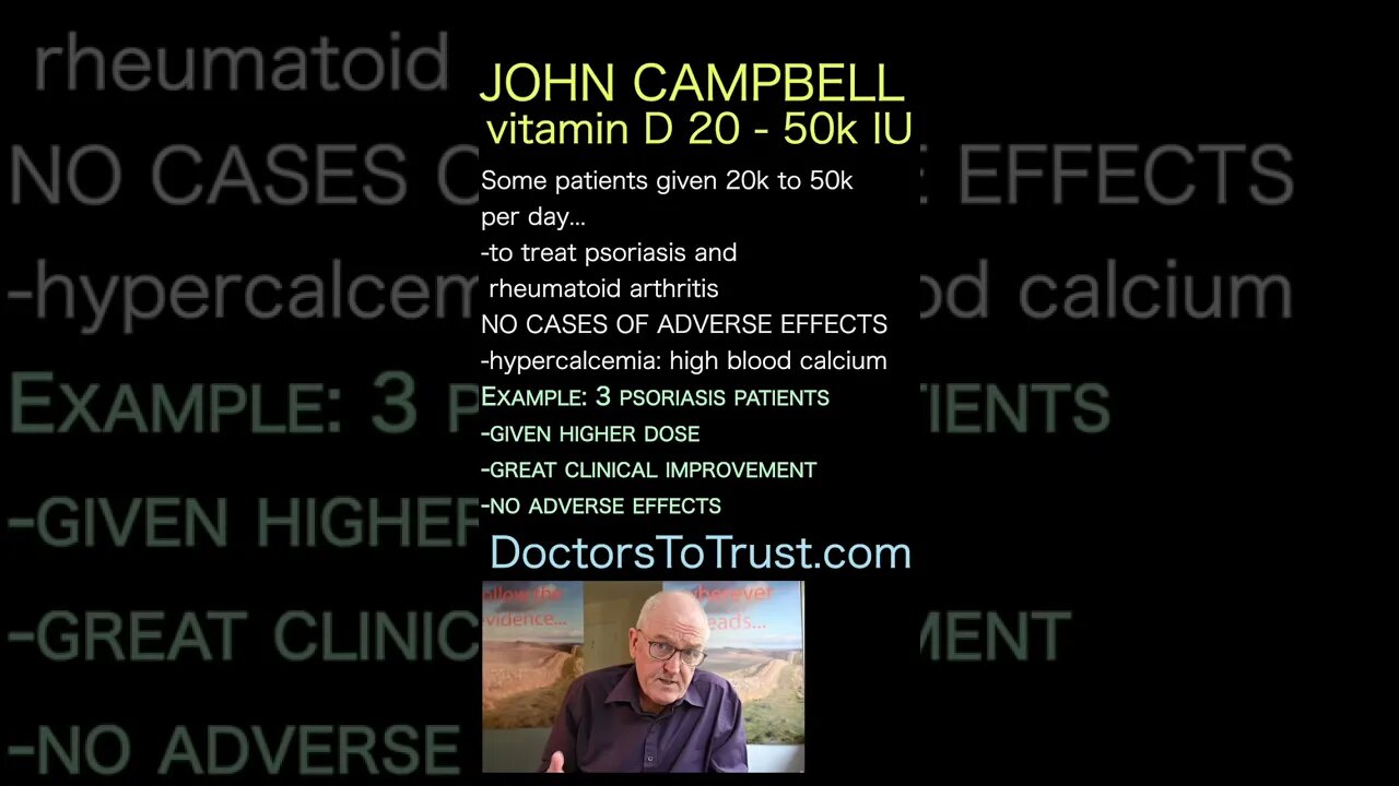 John Campbell. 20k to 50k D3 IU a day: no adverse response