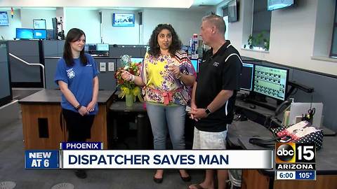 Valley dispatcher meets man she saved with CPR instructions
