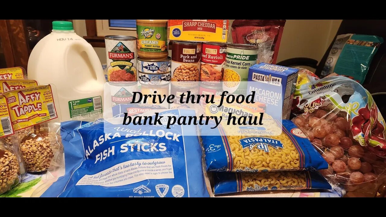 Drive thru food bank haul What a true blessing. #foodbank