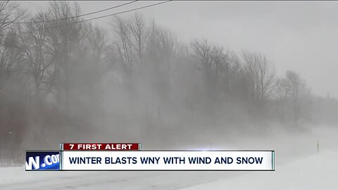 Wind and snow impact southern Erie County