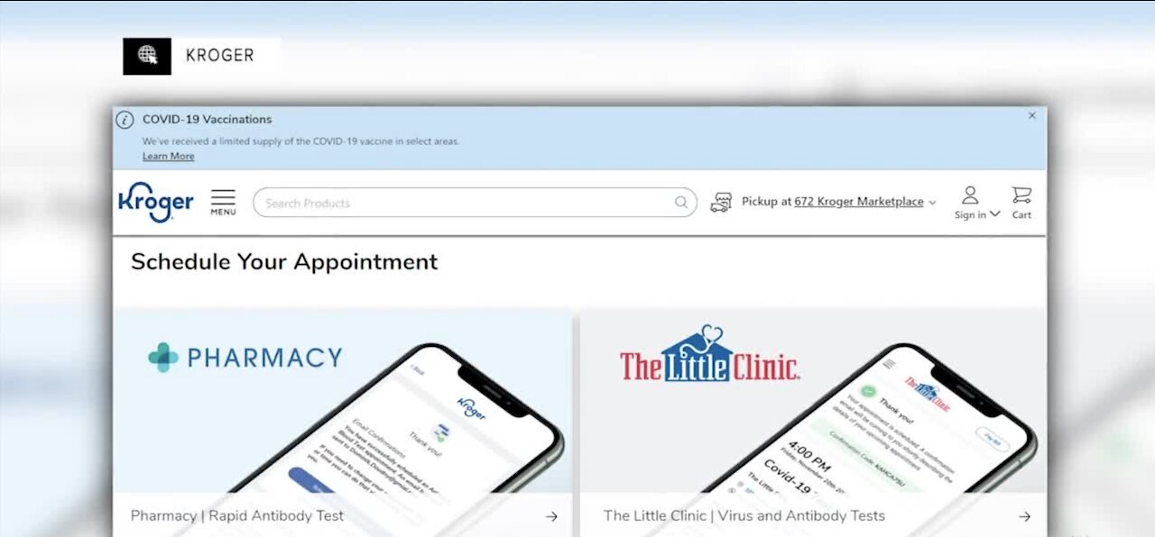 Kroger adds online scheduling tool for vaccine appointments