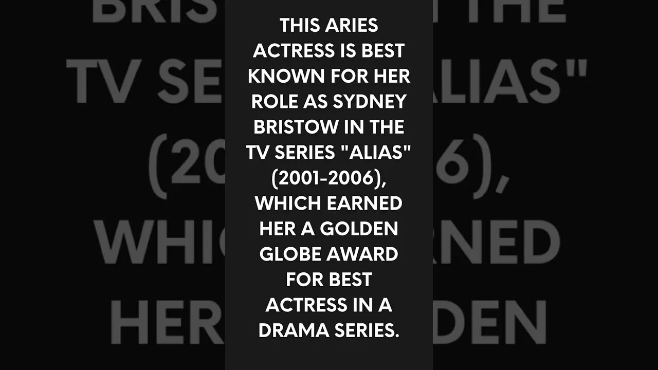 [Aries Facts] She was ''Alias''