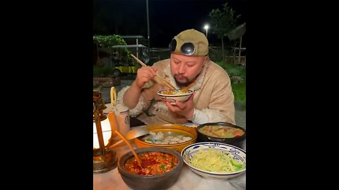 Chinese Man Cooking Unique Food 🍲