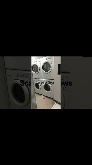 Scary Shadows of Big Scary Figure outside of laundry