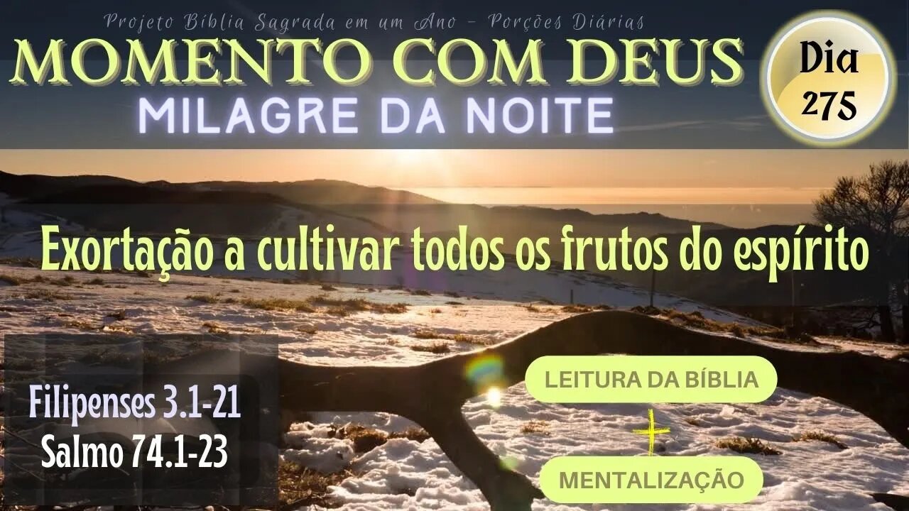 MOMENTO COM DEUS - LEITURA DIÁRIA DA BÍBLIA | MILAGRE DA NOITE - Dia 275/365 #biblia