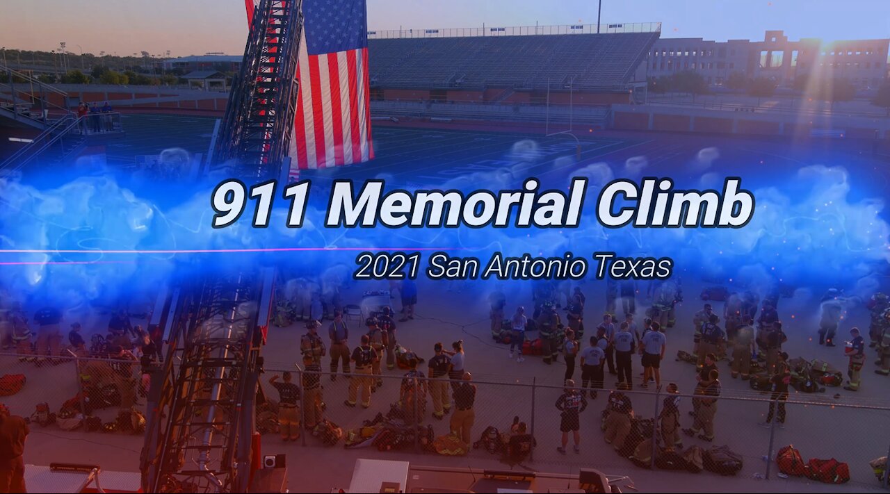 Drone View of the 9/11 Memorial Climb at Heroes Stadium by San Antonio 110