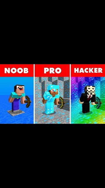 minecraft noob vs pro vs hacker MLG || #shorts #Short #Minecraft #noob #pro