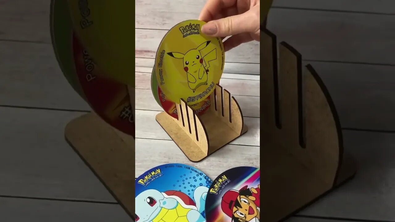 Wooden Pokémon Tazo Coasters