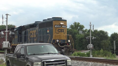 CSX GP40 6553 Long Hood Forward West Through Alexis NC 8-4-21