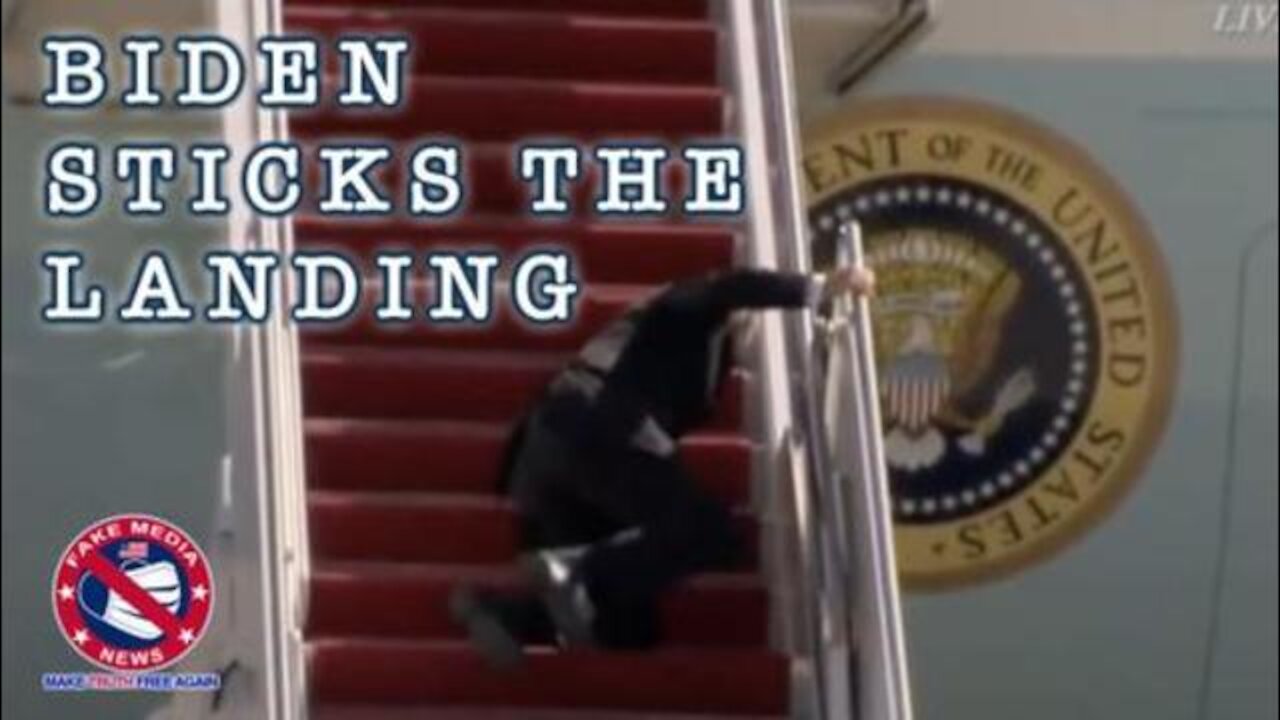 Biden Falls Twice Boarding Air Force One, Forgets Who's President