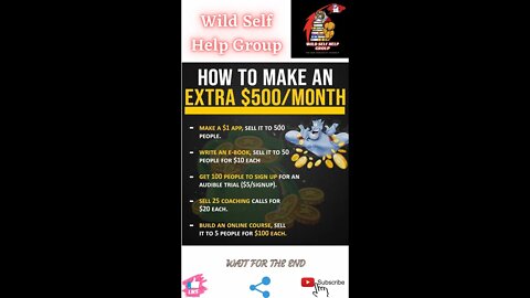 🔥How to make an extra $500 per month🔥#shorts🔥#viralshorts🔥#motivation🔥#wildselfhelpgroup🔥