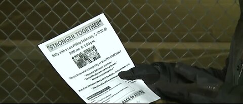 Parents protesting at school