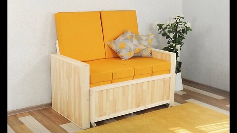 Ingenious woodworking ? How to build a sofa combined double bed.