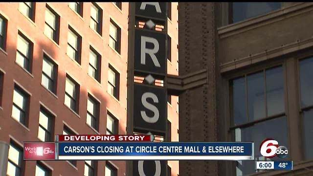 Carson's to close 5 Indiana locations including Circle Centre Mall