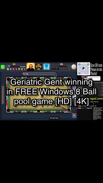 eriatric Gent winning in FREE Windows 8 Ball pool game [HD] [4K] 🎱🎱🎱 8 Ball Pool 🎱🎱🎱